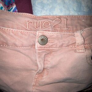 Rue 21 Light Pink/Blush Pink/ Pastel Pink Lace Detail Shorts